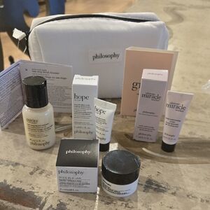 Philosophy Skincare Set with Cosmetic Bag NWT